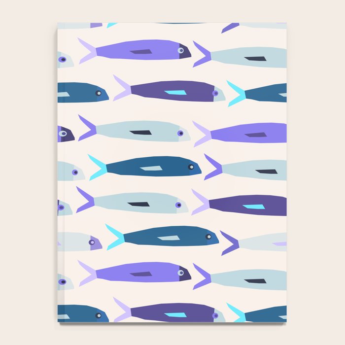 Blue Sardines Pattern Notebook Gallery Image 4