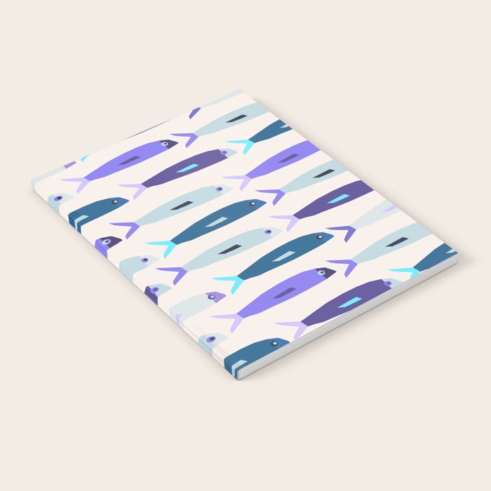 Blue Sardines Pattern Notebook Gallery Image 2
