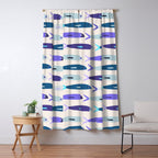 Blue Sardines Pattern Window Curtain Gallery Image 5