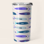 Blue Sardines Pattern Travel Mug Gallery Image 2