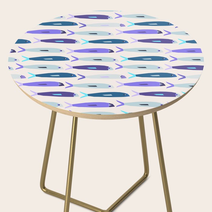 Blue Sardines Pattern Side Table Gallery Image 2