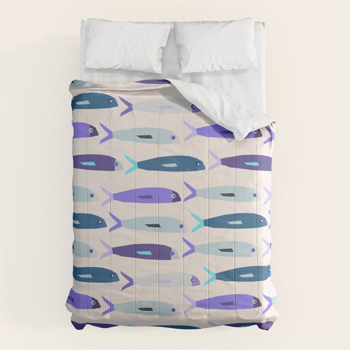 Blue Sardines Pattern Comforter Gallery Image 6