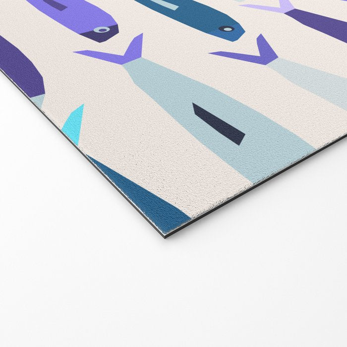 Blue Sardines Pattern Welcome Mat Gallery Image 2