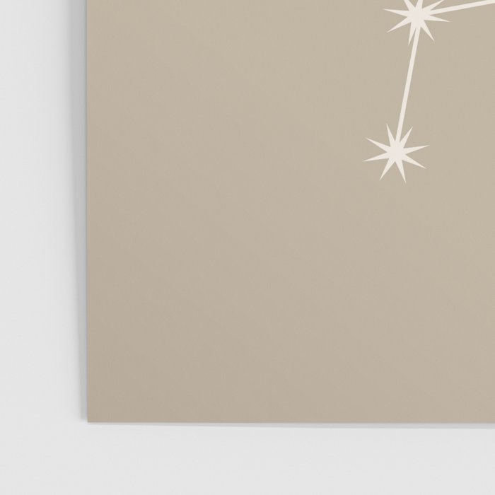 Libra Zodiac Star Constellation Line Art Beige Poster Gallery Image 3