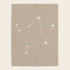 Libra Zodiac Star Constellation Line Art Beige Poster Gallery Image 4