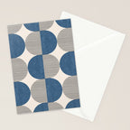 Semicircle Stripes - Blue Stationery Card Gallery Image 2
