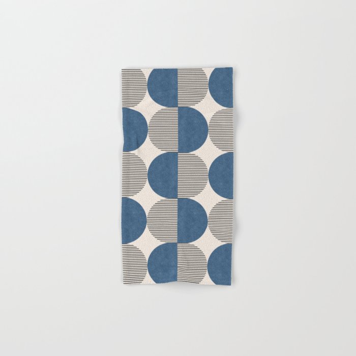Semicircle Stripes - Blue Bath Towel Gallery Image 1