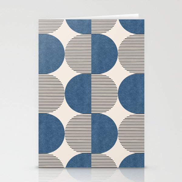 Semicircle Stripes - Blue Stationery Card Gallery Image 2