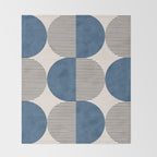 Semicircle Stripes - Blue Throw Blanket Gallery Image 2