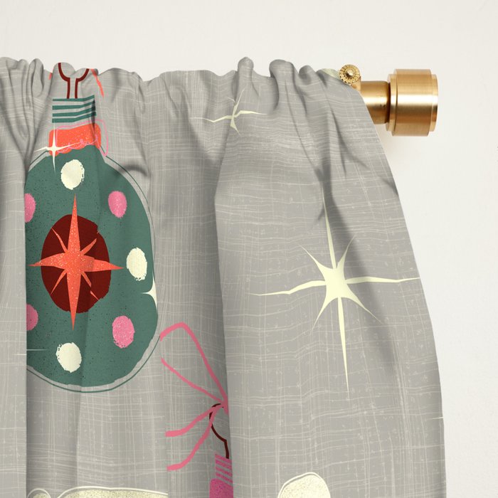 Festive Ornaments And Polar Bear Window Curtain Gallery Image 2