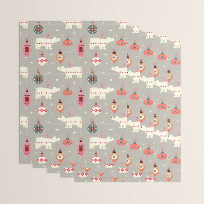 Festive Ornaments And Polar Bear Wrapping Paper Gallery Image 3