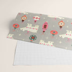 Festive Ornaments And Polar Bear Wrapping Paper Gallery Image 2