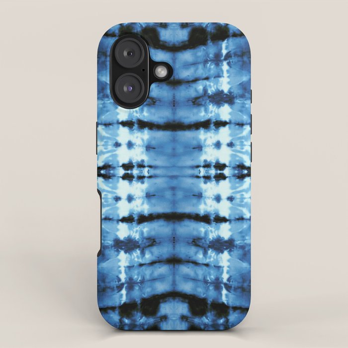 Indigo Satin Shibori iPhone Case Gallery Image 1