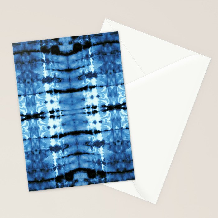 Indigo Satin Shibori Stationery Card Gallery Image 2