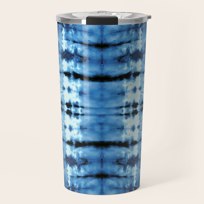Indigo Satin Shibori Travel Mug Gallery Image 1