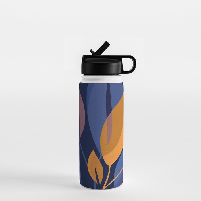 Scorpio Dark Abstract Botanical Water Bottle Gallery Image 1