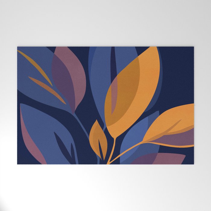 Scorpio Dark Abstract Botanical Welcome Mat Gallery Image 1