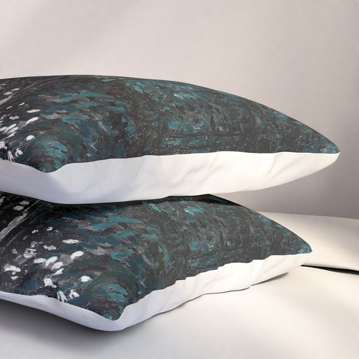 Dark Teal Van Gogh Trees & Underwood Pillow Sham Gallery Image 3