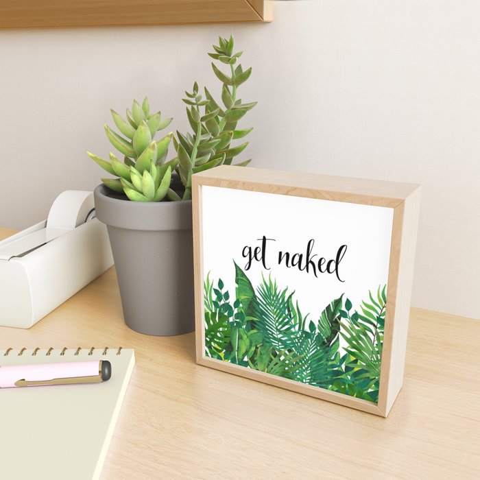 Get Naked, Meme, Tropical, Fun Bathroom Art Mini Art Print Gallery Image 2