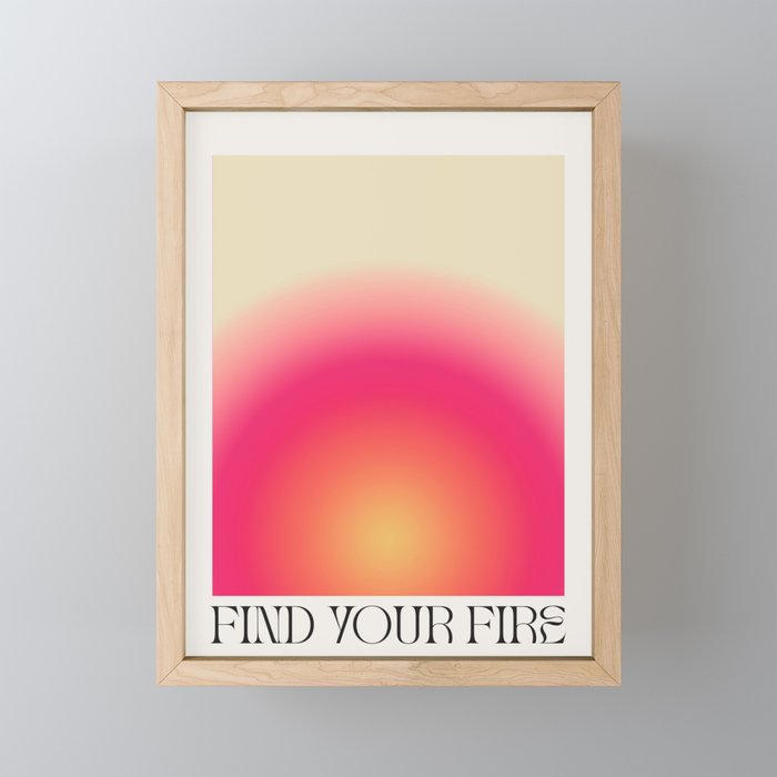 Find Your Fire - Pink Aura Gradient Mini Art Print Gallery Image 1