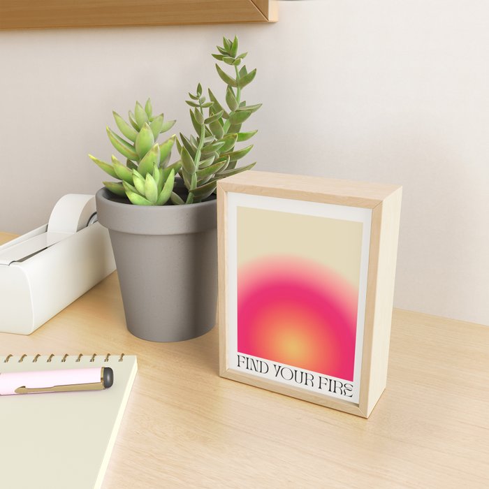 Find Your Fire - Pink Aura Gradient Mini Art Print Gallery Image 2