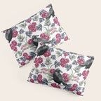 Crows, Bleeding Hearts & Roses Floral/Botanical Pattern Pillow Sham Gallery Image 3