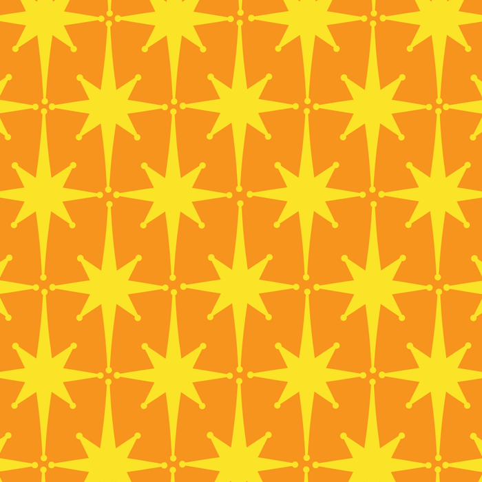 Mid Century Modern Atomic Age Starburst Pattern in Retro Orange and Yellow Coffee Mug Gallery Image 2