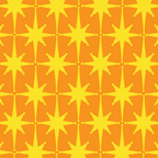 Mid Century Modern Atomic Age Starburst Pattern in Retro Orange and Yellow Coffee Mug Gallery Image 2