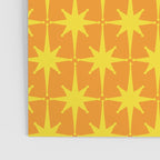 Mid Century Modern Atomic Age Starburst Pattern in Retro Orange and Yellow Poster Gallery Image 3