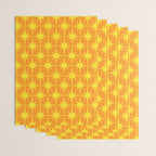 Mid Century Modern Atomic Age Starburst Pattern in Retro Orange and Yellow Wrapping Paper Gallery Image 3