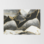 Minimal Black and Gold Mountains Rug Gallery Image 2