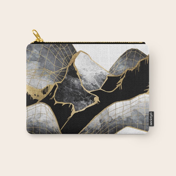 Minimal Black and Gold Mountains Carry All Pouch Gallery Image 1