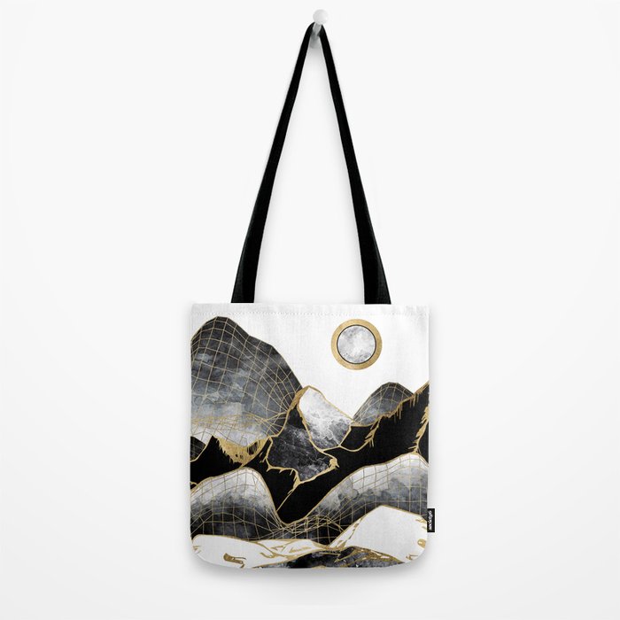 Minimal Black and Gold Mountains Tote Bag Gallery Image 2