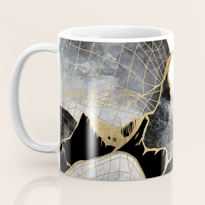Minimal Black and Gold Mountains Coffee Mug Gallery Image 3
