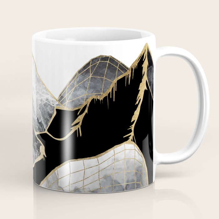 Minimal Black and Gold Mountains Coffee Mug Gallery Image 1