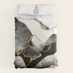 Minimal Black and Gold Mountains Duvet Cover Gallery Image 6
