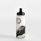 Minimal Black and Gold Mountains Water Bottle Gallery Image 2