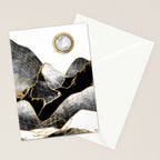 Minimal Black and Gold Mountains Stationery Card Gallery Image 2