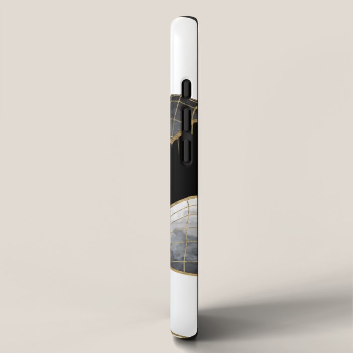 Minimal Black and Gold Mountains iPhone Case Gallery Image 2