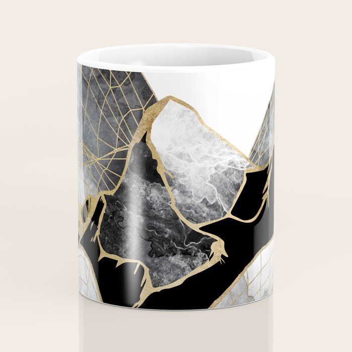 Minimal Black and Gold Mountains Coffee Mug Gallery Image 4