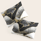 Minimal Black and Gold Mountains Pillow Sham Gallery Image 3