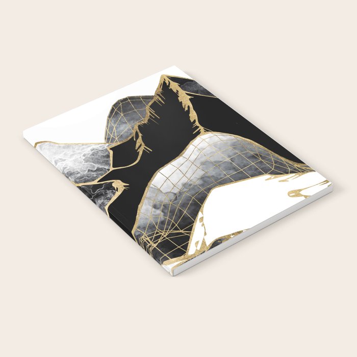 Minimal Black and Gold Mountains Notebook Gallery Image 1