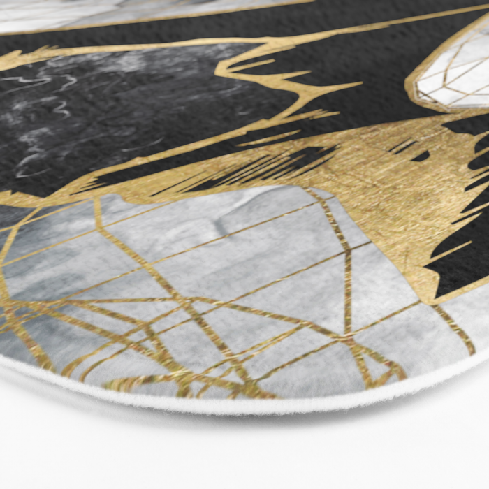 Minimal Black and Gold Mountains Bath Mat Gallery Image 3