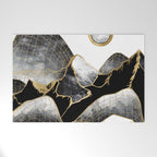 Minimal Black and Gold Mountains Welcome Mat Gallery Image 1