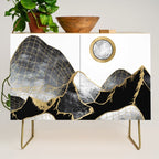 Minimal Black and Gold Mountains Credenza Gallery Image 1