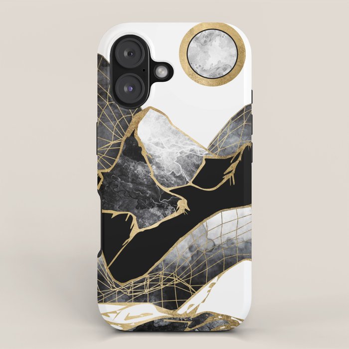 Minimal Black and Gold Mountains iPhone Case Gallery Image 1