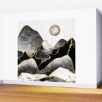 Minimal Black and Gold Mountains Wall Mural Gallery Image 2