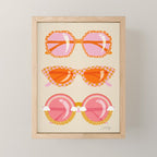 Retro Sunglasses - Peach OmbrÃ© on Cream Mini Art Print Gallery Image 1