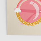 Retro Sunglasses - Peach OmbrÃ© on Cream Poster Gallery Image 3
