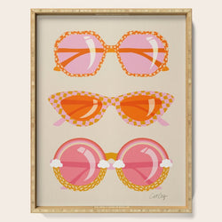 Retro Sunglasses - Peach OmbrÃ© on Cream Serving Tray Gallery Image 1